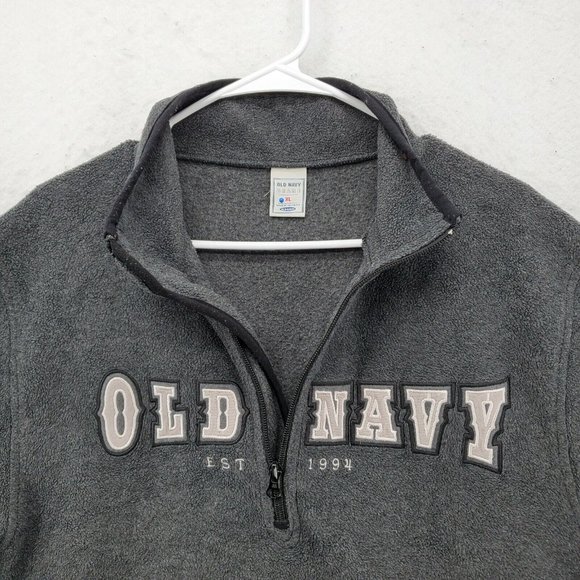 OLD NAVY Sweatshirt Men's Long Sleeve 1/4 Zip Pullover High Neck Gray XL - Picture 7 of 12